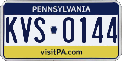PA license plate KVS0144