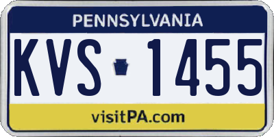 PA license plate KVS1455