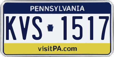PA license plate KVS1517