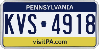 PA license plate KVS4918