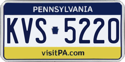 PA license plate KVS5220
