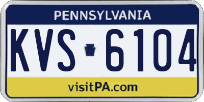 PA license plate KVS6104