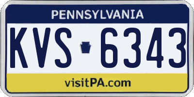 PA license plate KVS6343