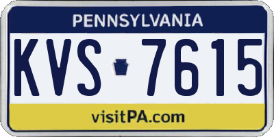 PA license plate KVS7615