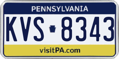 PA license plate KVS8343