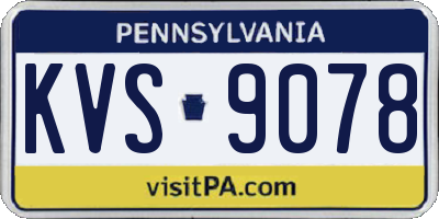 PA license plate KVS9078