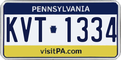 PA license plate KVT1334