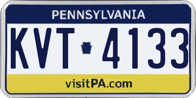 PA license plate KVT4133