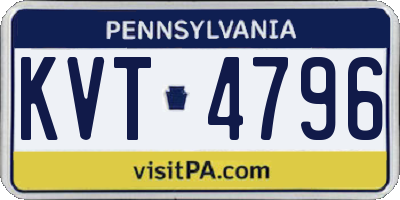 PA license plate KVT4796
