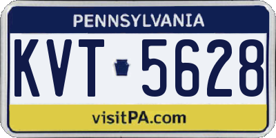 PA license plate KVT5628