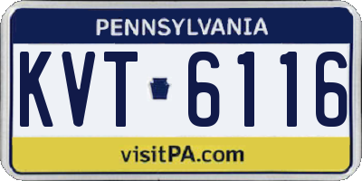 PA license plate KVT6116