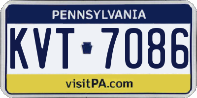 PA license plate KVT7086