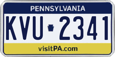 PA license plate KVU2341
