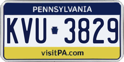 PA license plate KVU3829