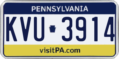 PA license plate KVU3914