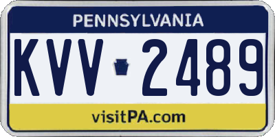 PA license plate KVV2489