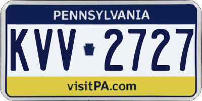 PA license plate KVV2727