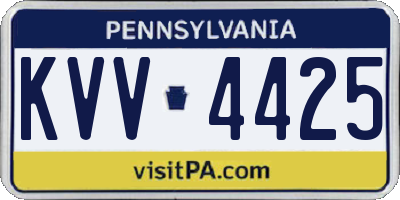 PA license plate KVV4425