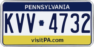PA license plate KVV4732