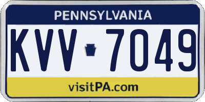PA license plate KVV7049