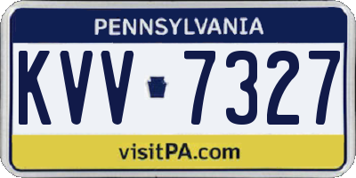 PA license plate KVV7327
