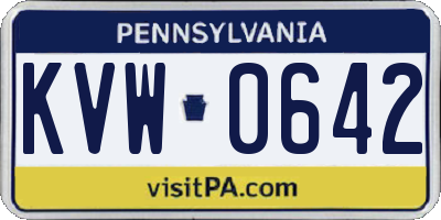 PA license plate KVW0642
