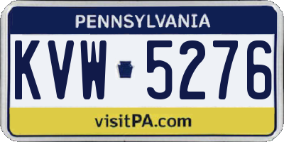 PA license plate KVW5276