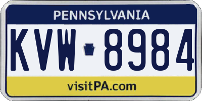 PA license plate KVW8984