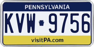 PA license plate KVW9756