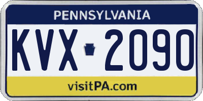 PA license plate KVX2090