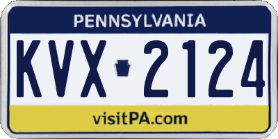 PA license plate KVX2124