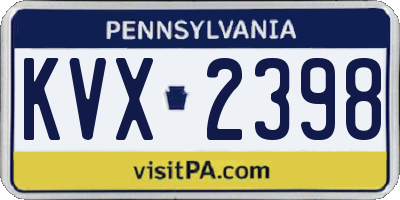 PA license plate KVX2398
