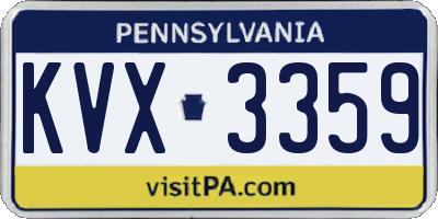 PA license plate KVX3359