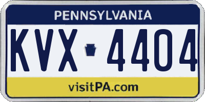 PA license plate KVX4404