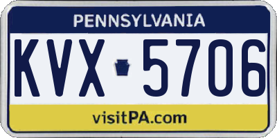 PA license plate KVX5706