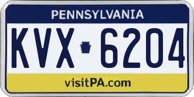 PA license plate KVX6204