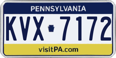 PA license plate KVX7172