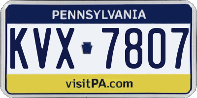PA license plate KVX7807
