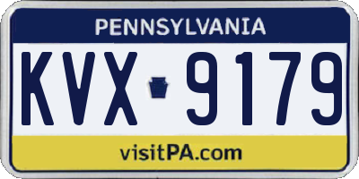 PA license plate KVX9179