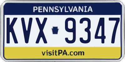 PA license plate KVX9347