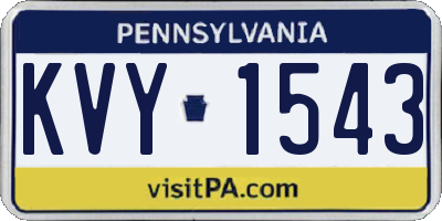 PA license plate KVY1543