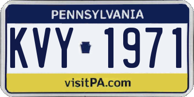 PA license plate KVY1971