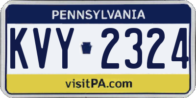 PA license plate KVY2324