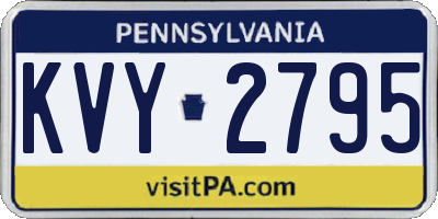 PA license plate KVY2795