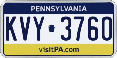 PA license plate KVY3760