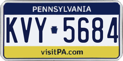 PA license plate KVY5684