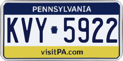 PA license plate KVY5922