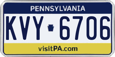 PA license plate KVY6706