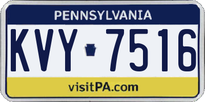PA license plate KVY7516