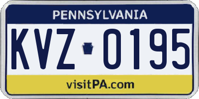 PA license plate KVZ0195